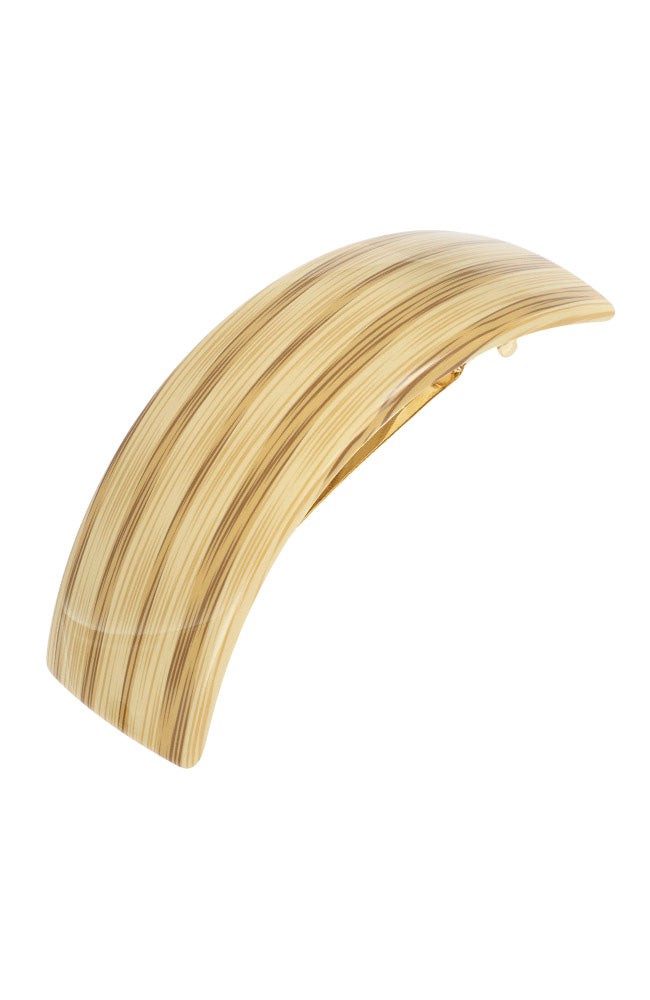 Rectangle Volume Barrette - Bamboo