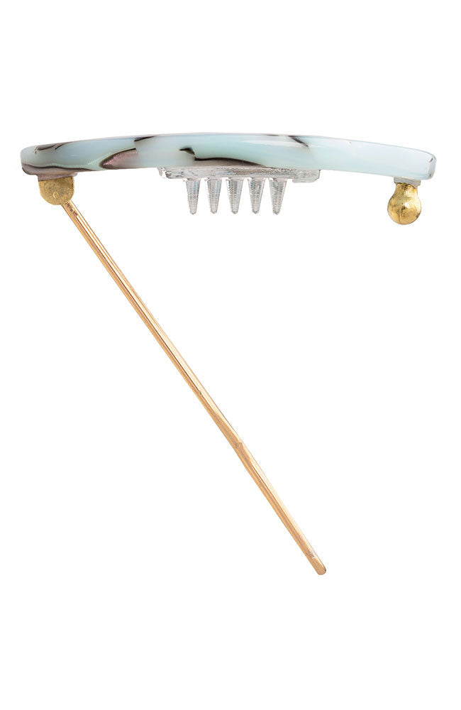 New Cutout Oval Tige Boule Barrette - Classic